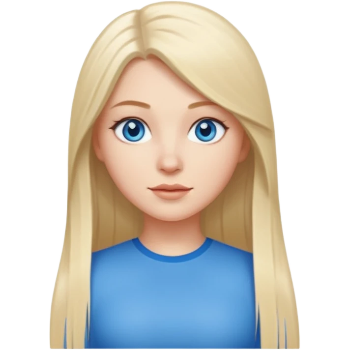 short and thick body white girl with long straight hair and blue eyes emoji