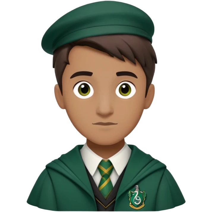 louis cordice is Blaise Zabini in harry potter, wear hogwarts slytherin uniform emoji