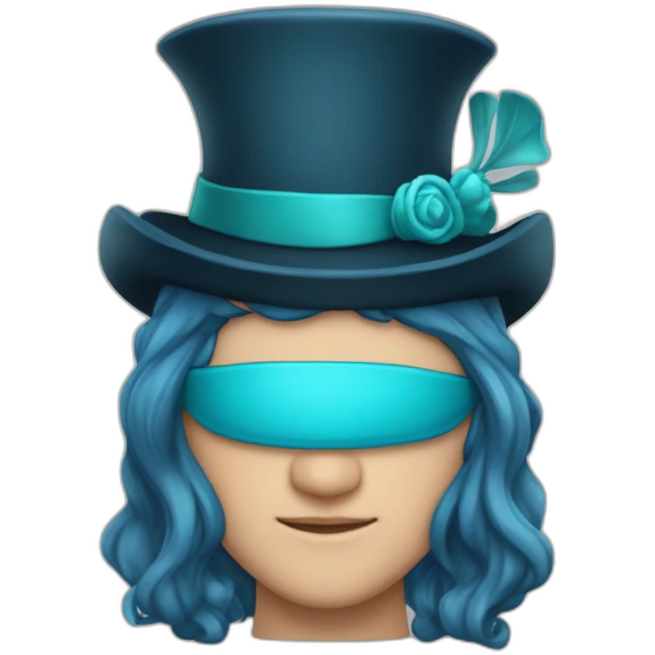 girly-dark-blue-haired-german-male-bard-wearing-turqoise-bards-hat emoji