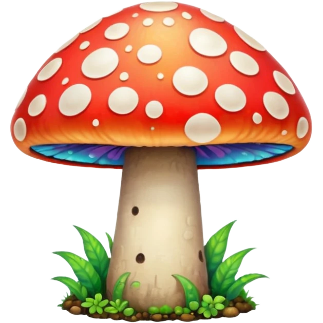 psychodelic mushroom single simple colorful emoji