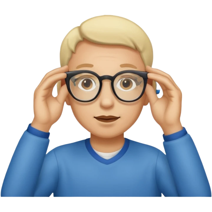 Person adjusting glasses emoji