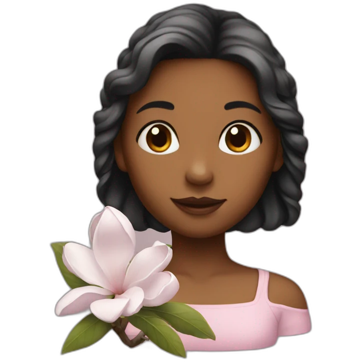girl with magnolia emoji