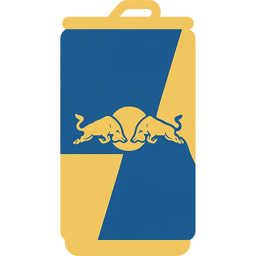 Flat Red Bull yellow emoji