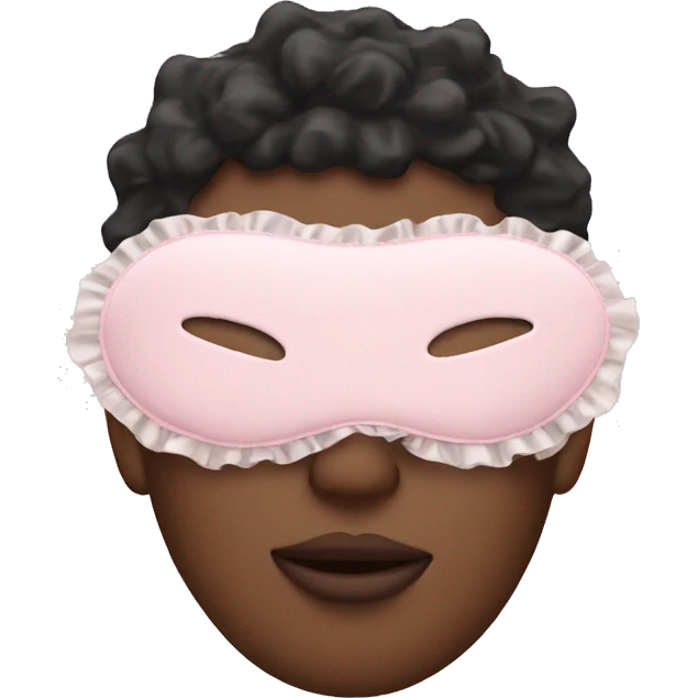 light pink sleep mask with ruffles emoji
