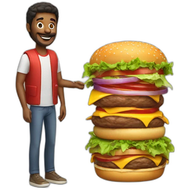 BURGER MAN WITH BURGER emoji