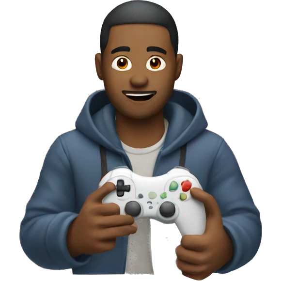 Guy playing video game emoji