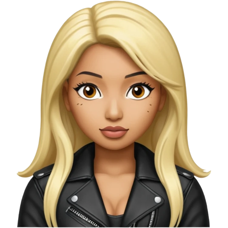 Nicki Minaj wear leather jacket emoji