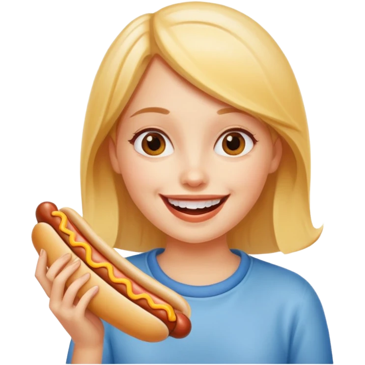 hotdog eating girl emoji