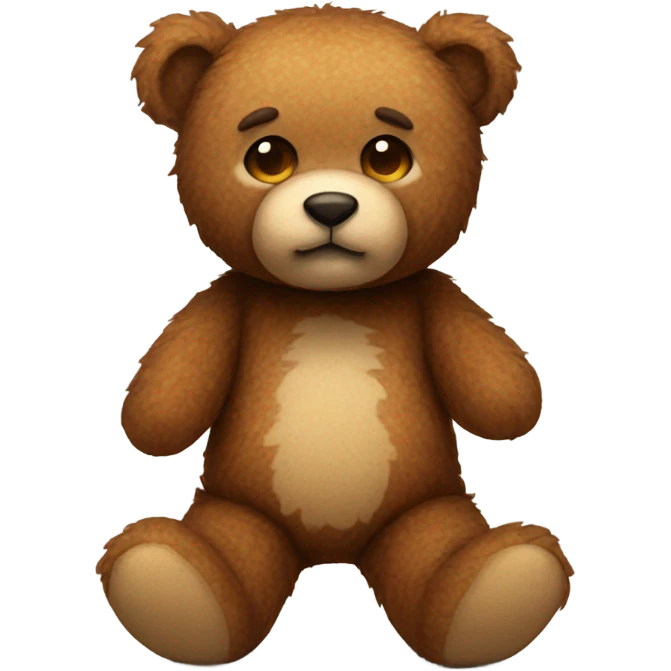 A cute bow brown color teddy texture  emoji