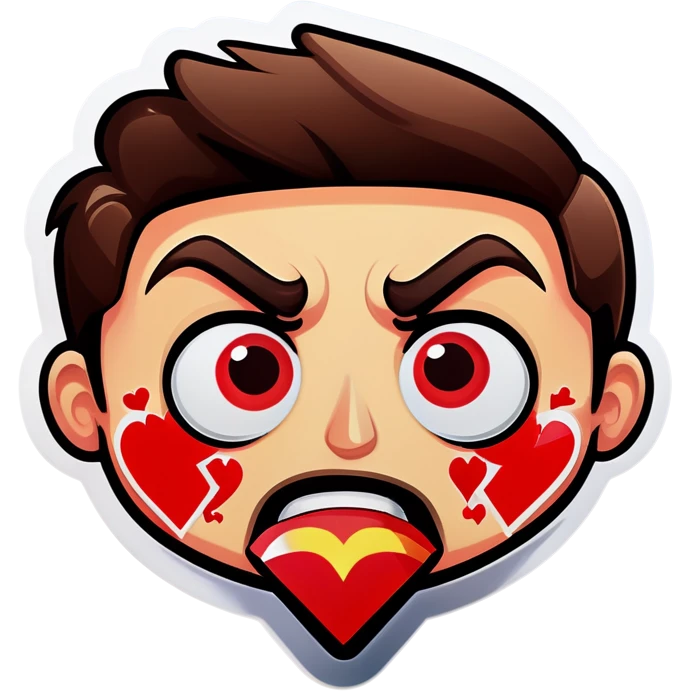 Emoji with broken hearts in his eyes emoji