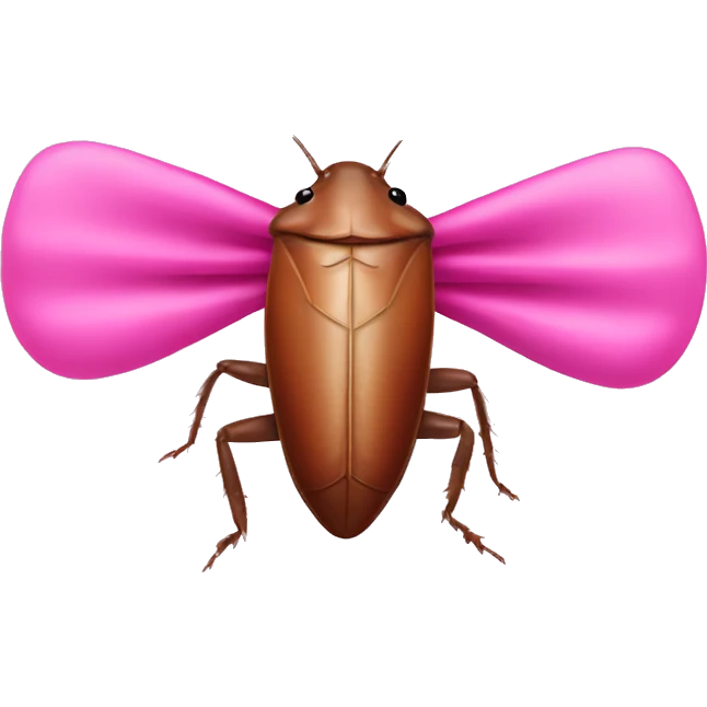 Cockroach with a pink bow emoji
