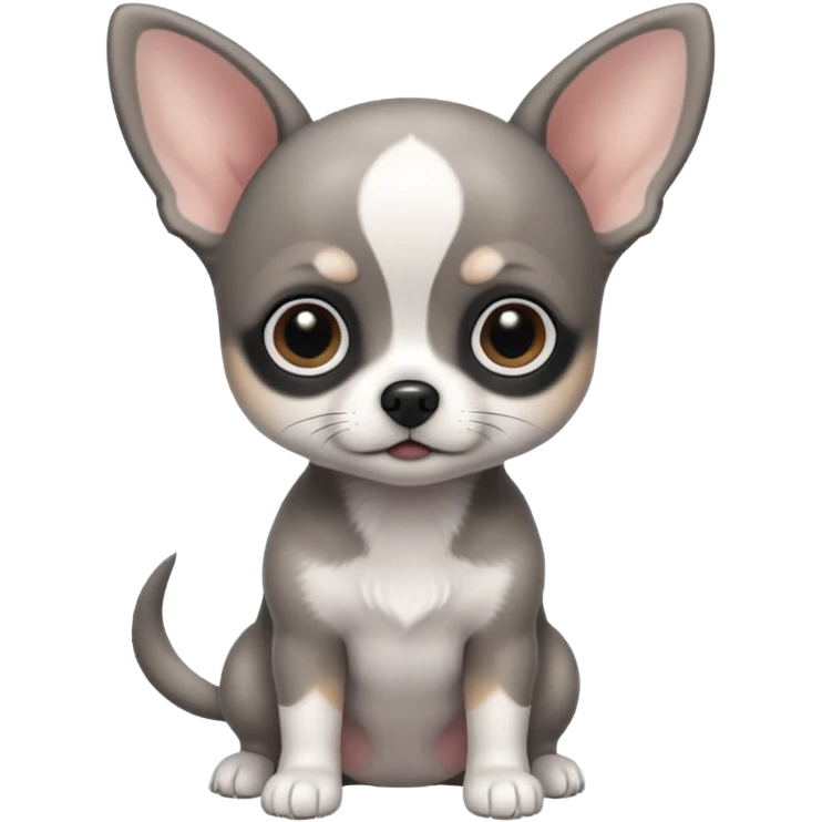 Grey - black -white baby Chihu dog emoji