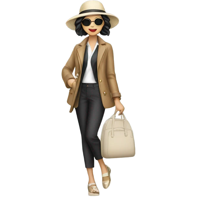 Asian fashionista loves to travel to Italy emoji