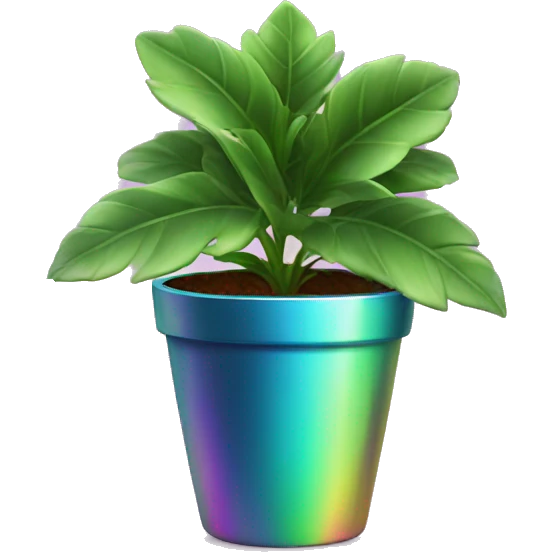 Plant in iridescent pot emoji
