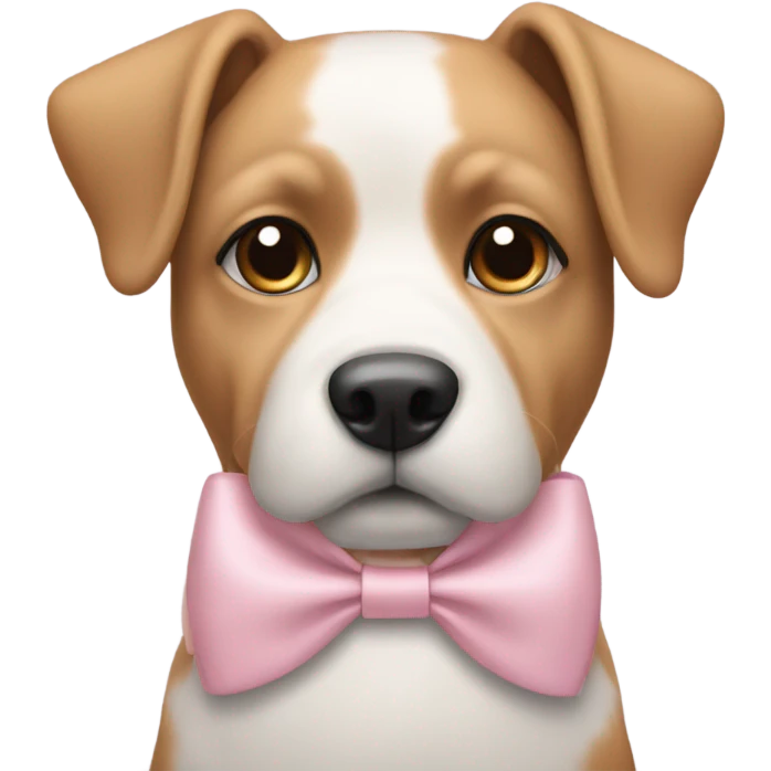 Aesthetic dog with a light pink bow emoji