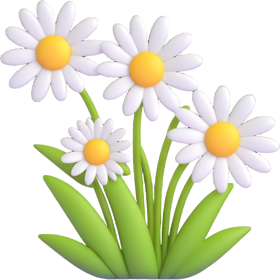 Cute realistic daisy  emoji