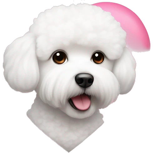 pink heart with bichon frise inside of the heart emoji