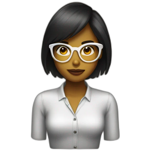 CHICA PELO NEGRO Y GAFAS emoji