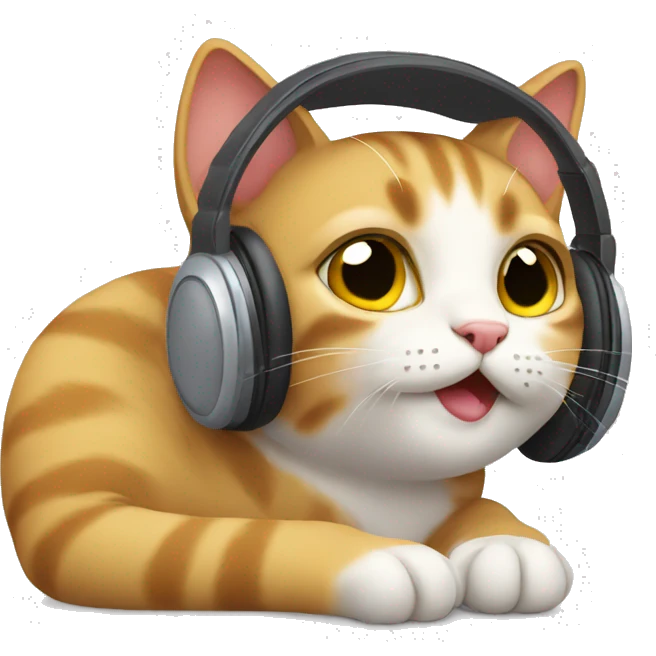 cat listening mus emoji