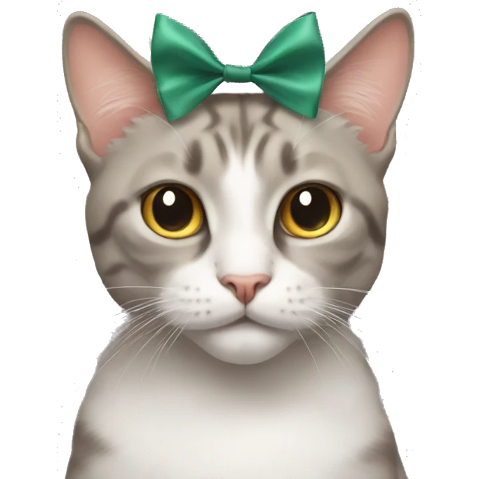 Cat with a bow on his head emoji
