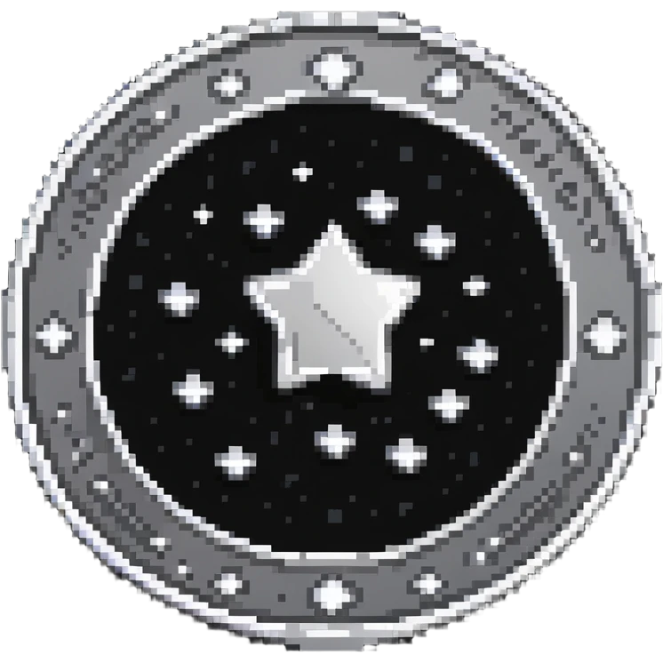 silver coin with stars circling around it emoji