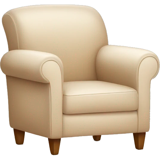Simple Beige Armchair with blanket and book on it emoji