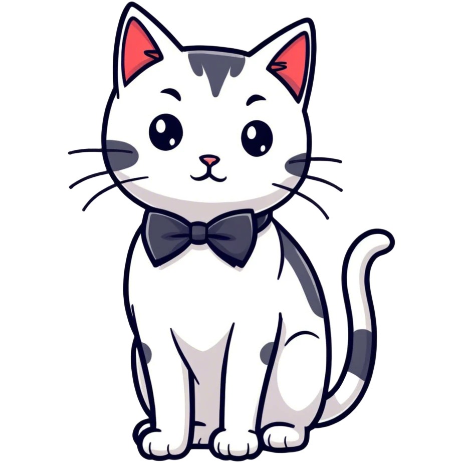 elegant cat in bow tie emoji