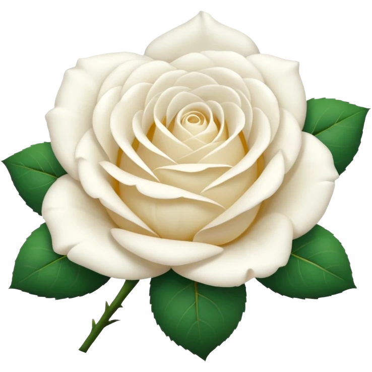 white rose, without green leaves, just flower emoji