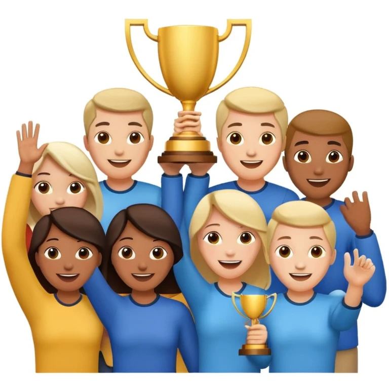 team celebrating with trophy emoji