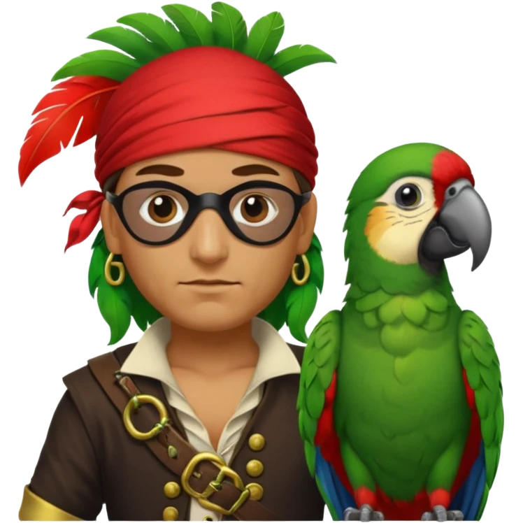 pirate and parrot emoji