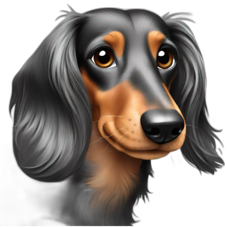 Long hair dapple dachshund emoji