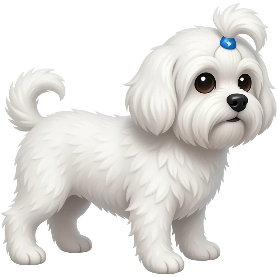 whole body,looking on right , Maltese emoji