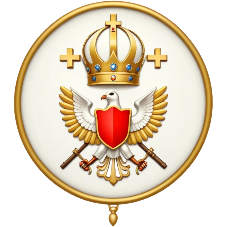 Pope's emblem with a touch of red emoji