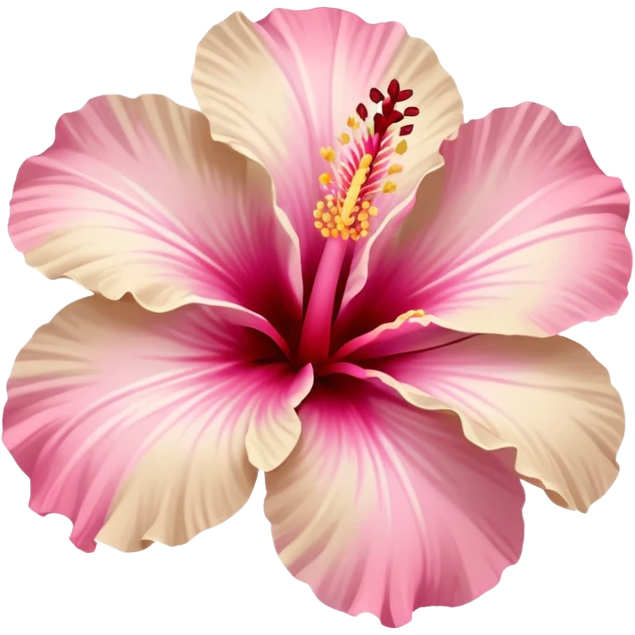 un jolie hibiscus au couleur rose et beige pastel emoji