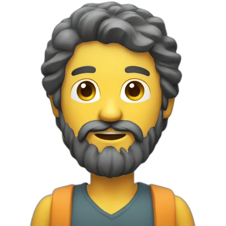 Man with beard in 3d emoji