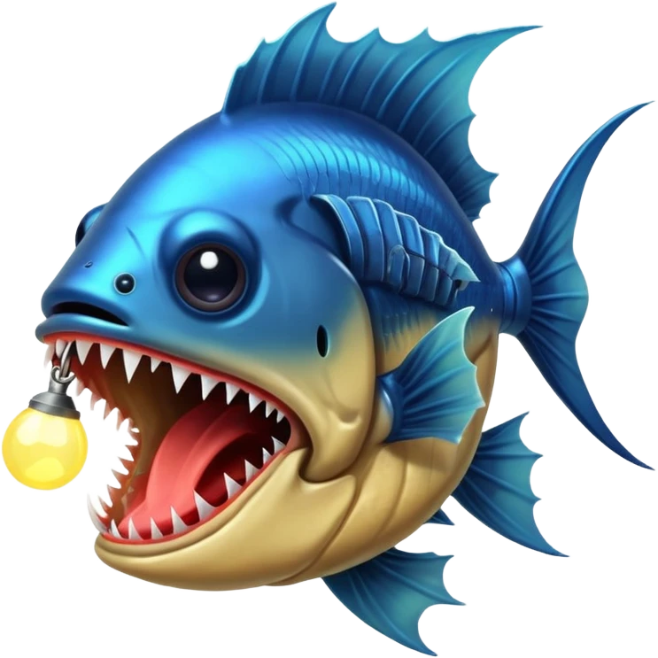 Angler Fish – Large mouth with sharp teeth and light lure emoji
