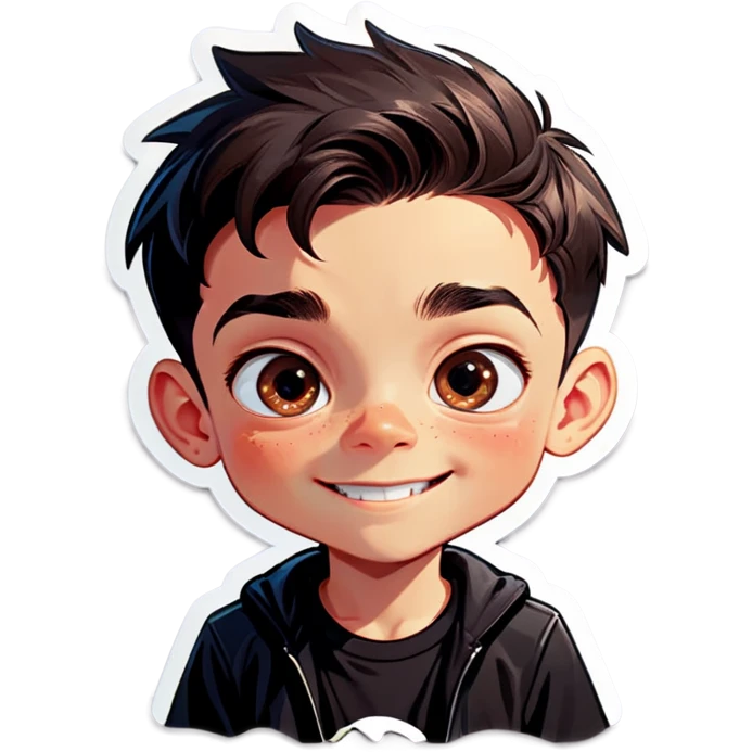 black shirted boy portrait emoji