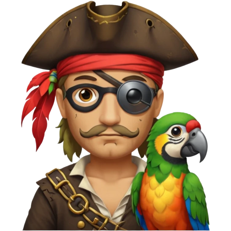 pirate and parrot emoji