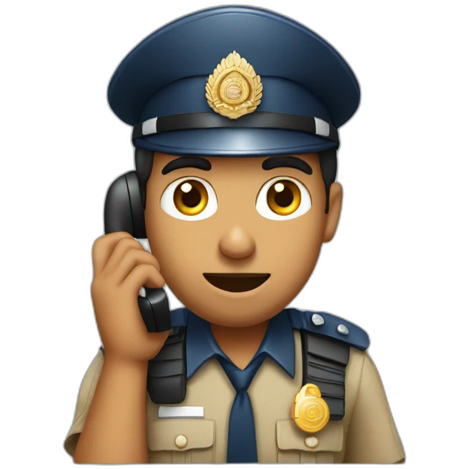 Indian policeman calling on phone emoji