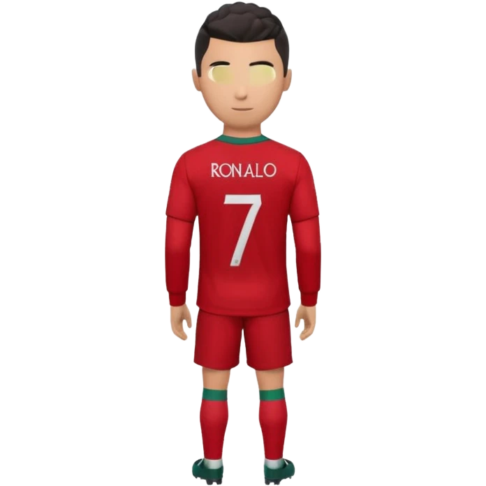 red Portugal football shirt with Ronaldo 7 on the back emoji