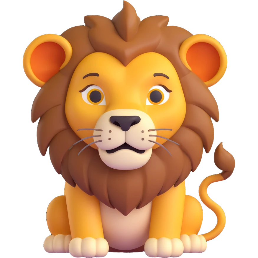 A 20-year-old anthropomorphic lion emoji