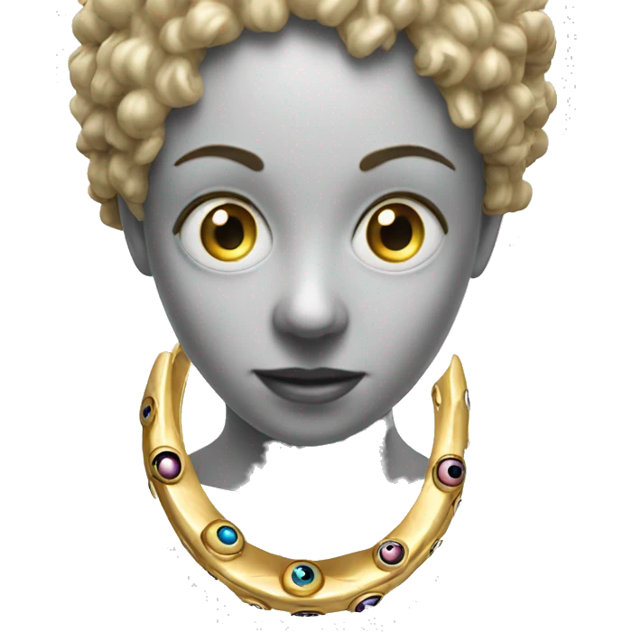 very thin gold ring studded with eyeballs emoji