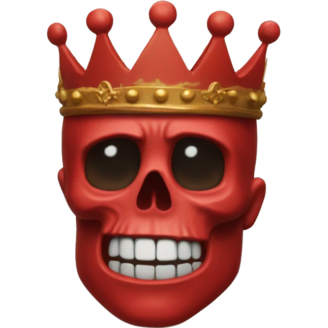 make a red skull with a crown on its head emoji