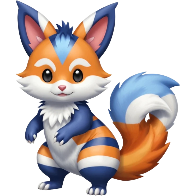Shiny Exotic Colorful Gradients Furret-Meowstic-Zangoose-Hybrid (Full body) emoji