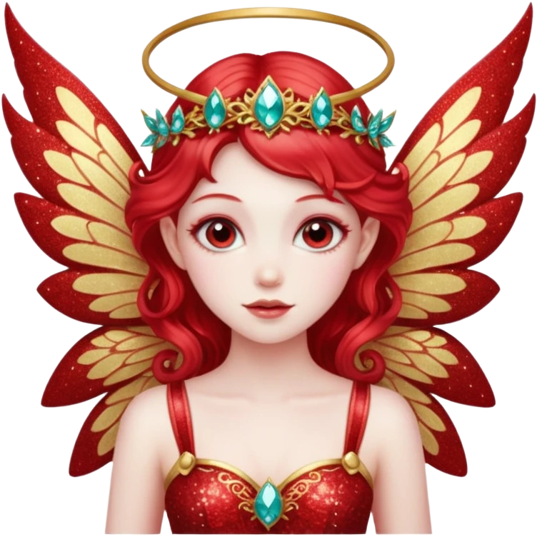 red glitter fairy emoji