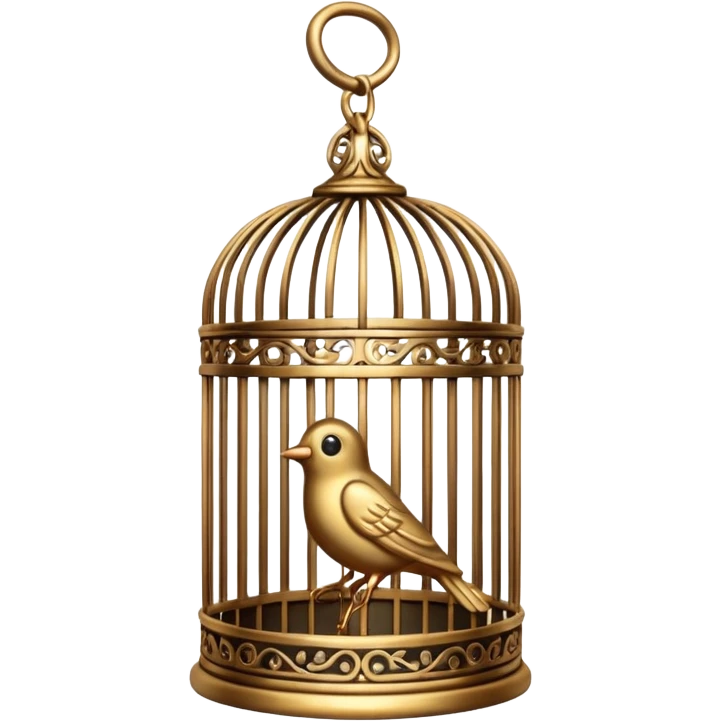 A metallic bird cage made out of iron emoji