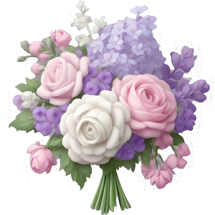 Rococo flower bouquet in light pink, white and lilas emoji