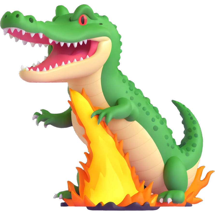 wild crocodile with explosive energy emoji