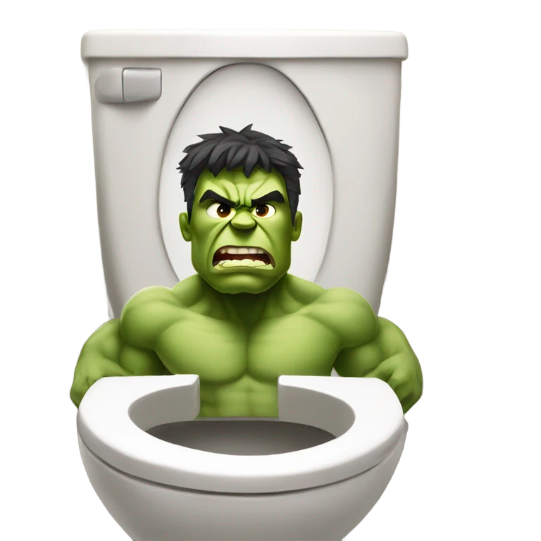 Hulk big head in a toilet emoji