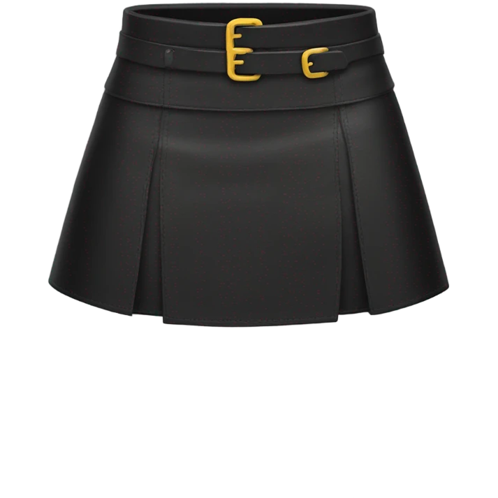 Black leather mini skirt isolated emoji
